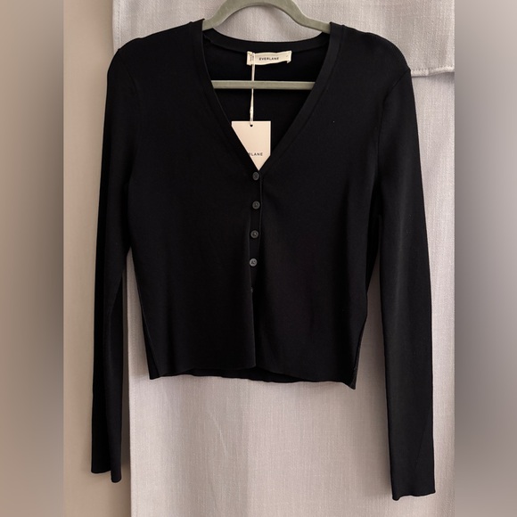 Everlane Black Cardigan Size Medium New with Tags - Picture 1 of 3